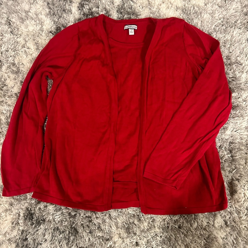 Women’s 2x Deep Red Croft & Barrow Long Sleeve Shirt